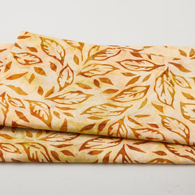 Autumn Skies Batiks Favorites - Gold Flowing Leaves 2 Yard Cut