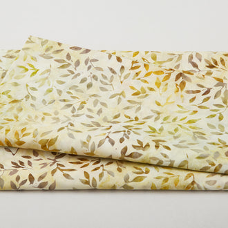 Autumn Skies Batiks Favorites - Ochre Small Leaves 2 Yard Cut