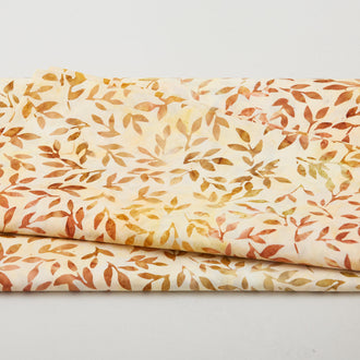 Autumn Skies Batiks Favorites - Butterscotch Small Leaves 2 Yard Cut