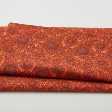 September Fields Favorites - Sienna Tonal Sunflowers 2 Yard Cut
