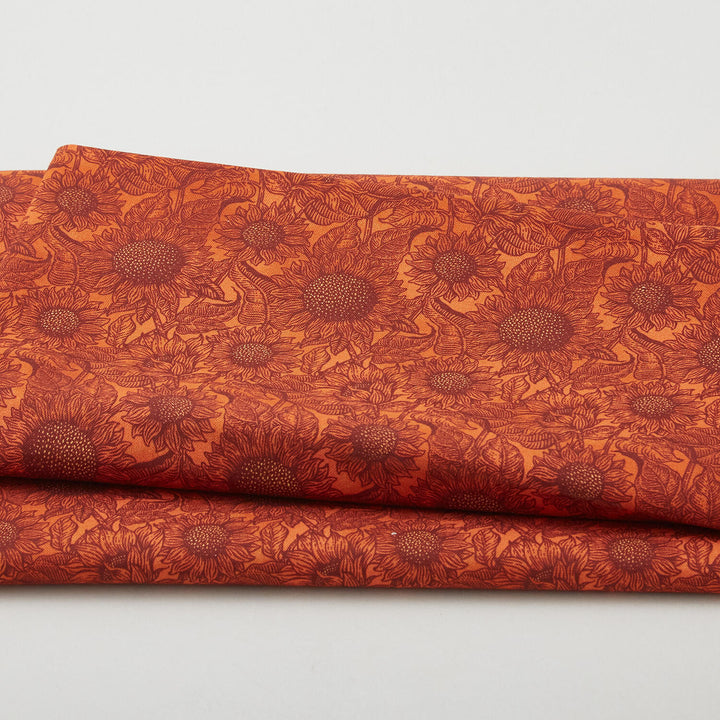 September Fields Favorites - Sienna Tonal Sunflowers 2 Yard Cut