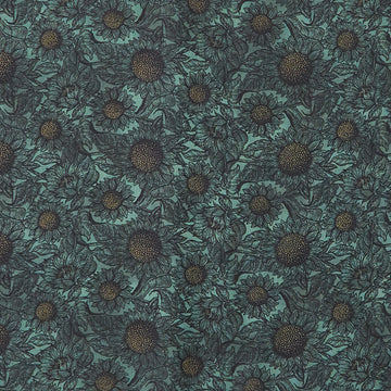 September Fields Favorites - Oregano Tonal Sunflowers 2 Yard Cut