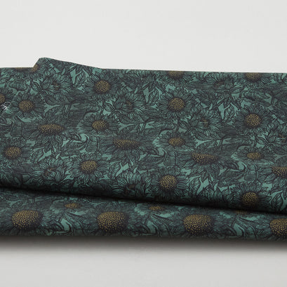 September Fields Favorites - Oregano Tonal Sunflowers 2 Yard Cut