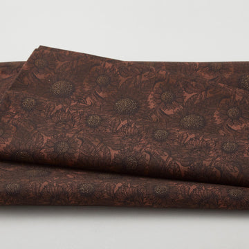 September Fields Favorites - Walnut Tonal Sunflowers 2 Yard Cut