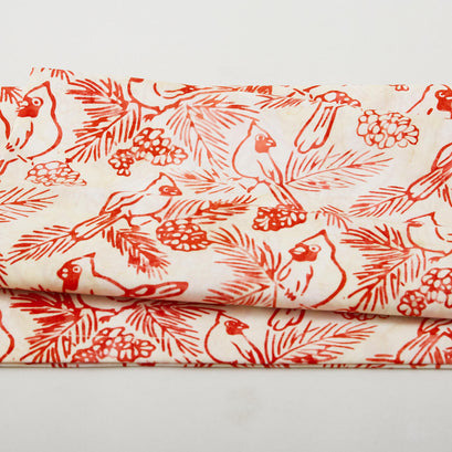 Joyful Holidays Batiks Favorites - Neutral Cardinal 2 Yard Cut