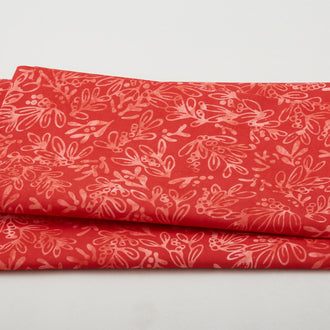 Joyful Holidays Batiks Favorites - Scarlet Small Leaves 2 Yard Cut