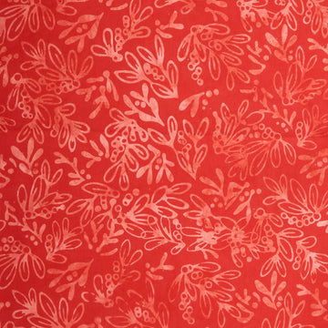 Joyful Holidays Batiks Favorites - Scarlet Small Leaves 2 Yard Cut