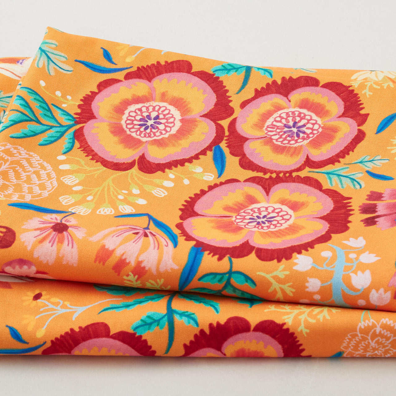 Faraway Florals Favorites - Papaya Large Tossed Florals 2 Yard Cut