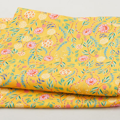 Faraway Florals Favorites - Sunflower Small Floral Vines 2 Yard Cut