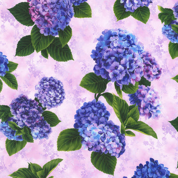 Hydrangea Grace - Hydrangeas Lavender Yardage