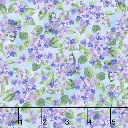 Hydrangea Grace - Small Hydrangeas Sky Yardage