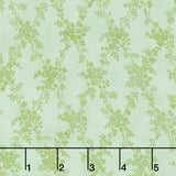 Hydrangea Grace - Floral Lattice Green Yardage