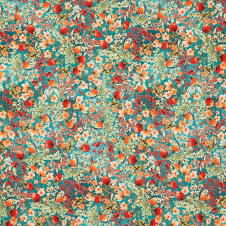 Sunlit Garden - Berries Turquoise Yardage