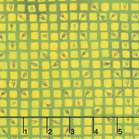Sunlit Garden - Grid Avocado Yardage
