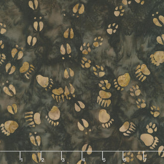 Artisan Batiks - Woodland Wonders Paw Prints Grizzly Yardage