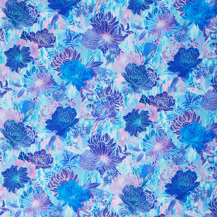 Wide Collection - Flowers Lagoon 108" Wide Backing