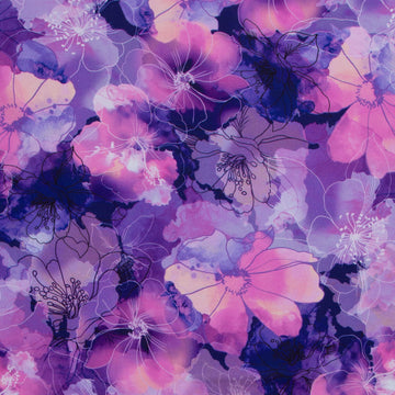 Wide Collection - Flowers Orchid 108" Wide Backing