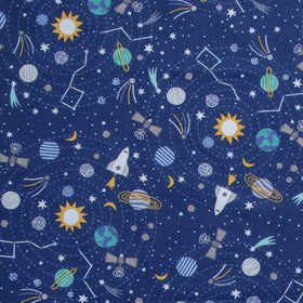 Astrobots Flannel - Planets Midnight Yardage