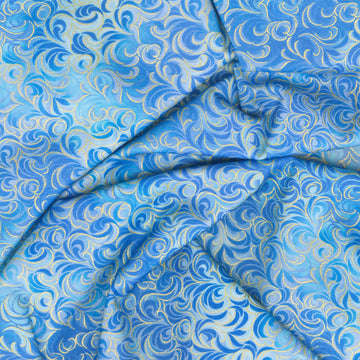 Mixed Metallics - Swirls Sky Metallic Yardage
