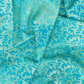 Mixed Metallics - Swirls Aqua Metallic Yardage