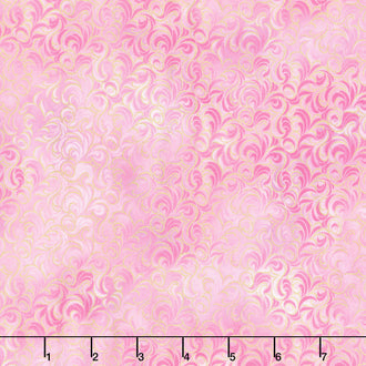 Mixed Metallics - Swirls Camellia Metallic Yardage