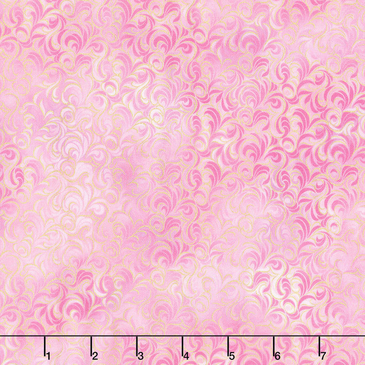 Mixed Metallics - Swirls Camellia Metallic Yardage