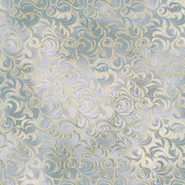 Mixed Metallics - Swirls Pewter Metallic Yardage