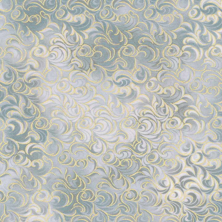 Mixed Metallics - Swirls Pewter Metallic Yardage