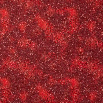Mixed Metallics - Leaves Cranberry Metallic Yardage
