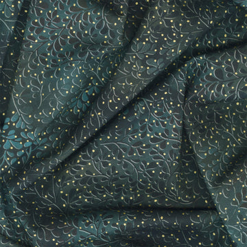 Mixed Metallics - Leaves Onyx Metallic Yardage