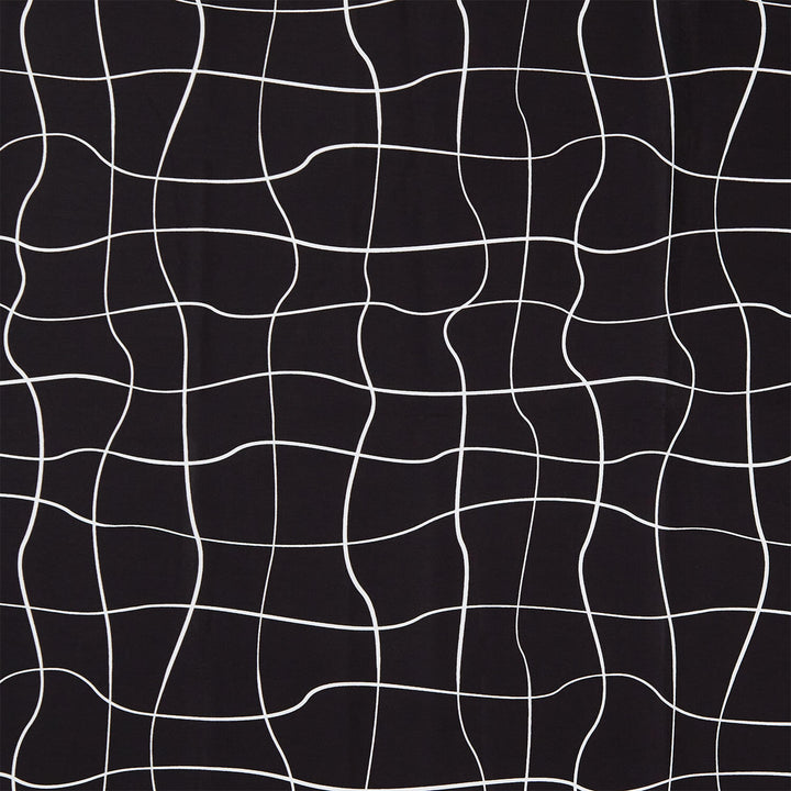Inkwell - Wavy Grid Black Yardage