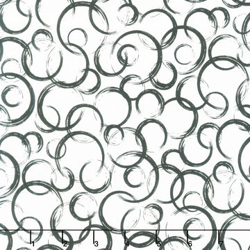 Inkwell - Circles White Yardage