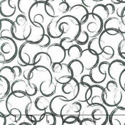 Inkwell - Circles White Yardage