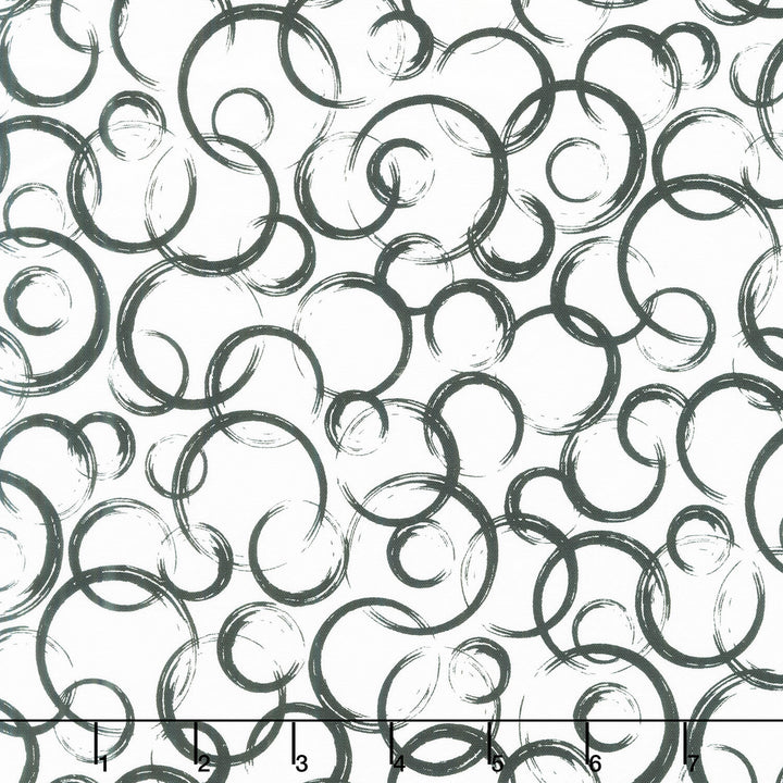 Inkwell - Circles White Yardage