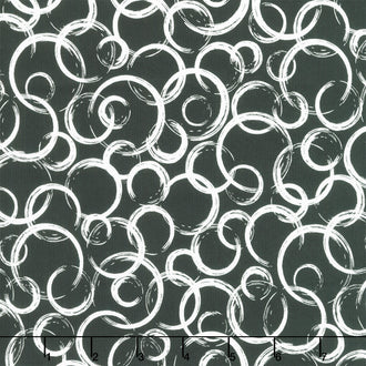 Inkwell - Circles Black Yardage