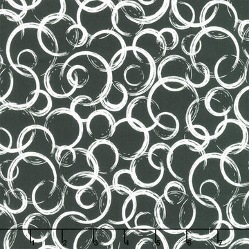 Inkwell - Circles Black Yardage