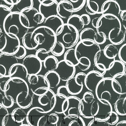 Inkwell - Circles Black Yardage