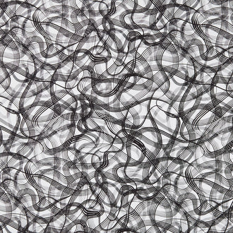 Inkwell - Wavy Lines White Yardage