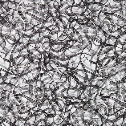 Inkwell - Wavy Lines White Yardage