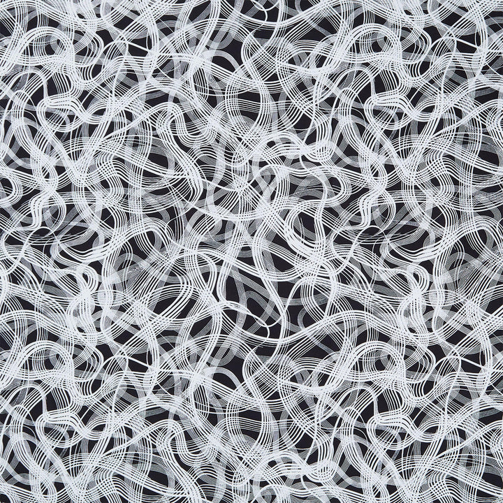 Inkwell - Wavy Lines Black Yardage