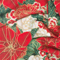 Holiday Flourish Peppermint Twist - Flowers Pine Metallic Yardage