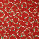 Holiday Flourish Peppermint Twist - Peppermint Candies Scarlet Metallic Yardage