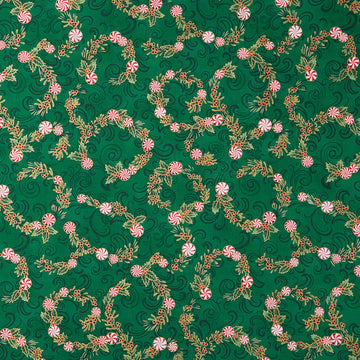 Holiday Flourish Peppermint Twist - Peppermint Candies Pine Metallic Yardage