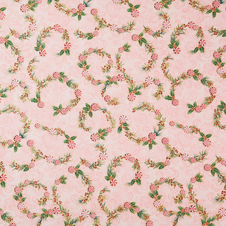 Holiday Flourish Peppermint Twist - Peppermint Candies Camellia Metallic Yardage