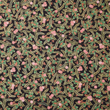 Holiday Flourish Peppermint Twist - Sprigs Black Metallic Yardage