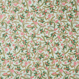 Holiday Flourish Peppermint Twist - Sprigs Sage Metallic Yardage