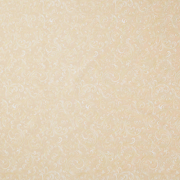 Holiday Flourish Peppermint Twist - Swirls Cream Metallic Yardage