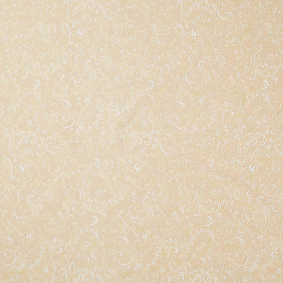 Holiday Flourish Peppermint Twist - Swirls Cream Metallic Yardage