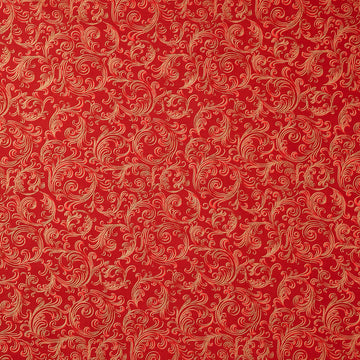 Holiday Flourish Peppermint Twist - Swirls Crimson Metallic Yardage