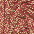 Holiday Flourish - Peppermint Twist Snowflakes Cranberry Metallic Yardage